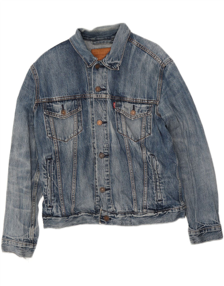 Мужская джинсовая куртка Levi's UK 38, средний синий хлопок, хлопок
