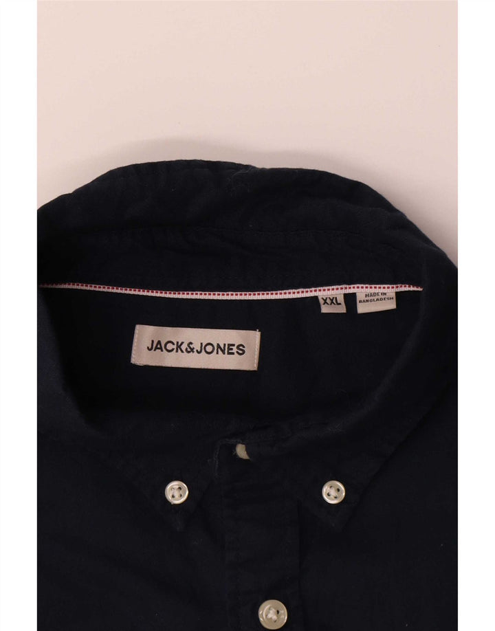 Мужская рубашка Jack & Jones 2XL темно-синяя, хлопок