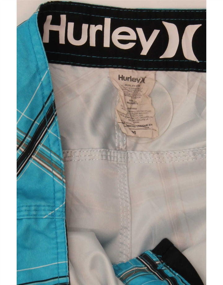 Мужские шорты для плавания Hurley, синие, полиэстер в клетку