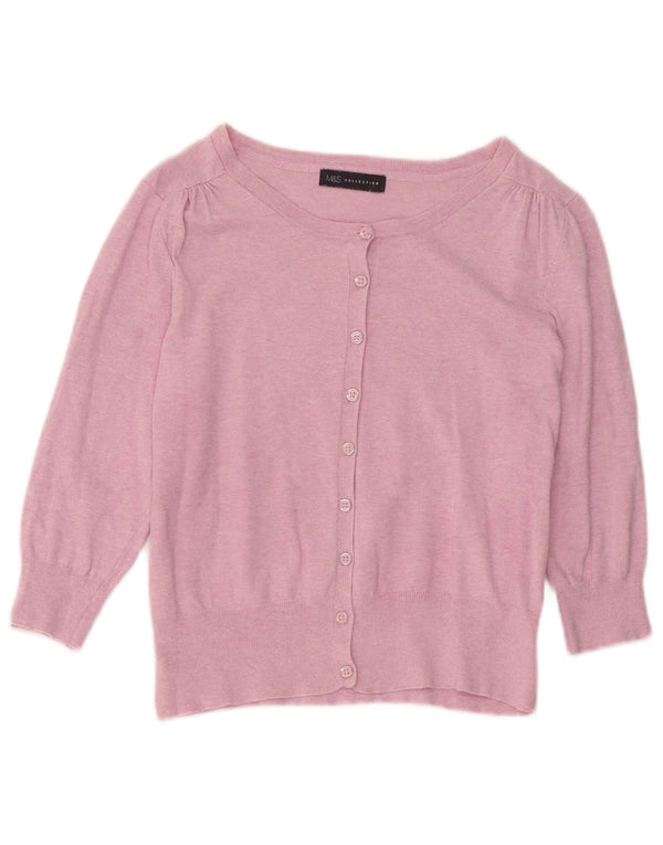 Женский укороченный кардиган с рукавами 3/4 Marks & Spencer UK 12, средний розовый
