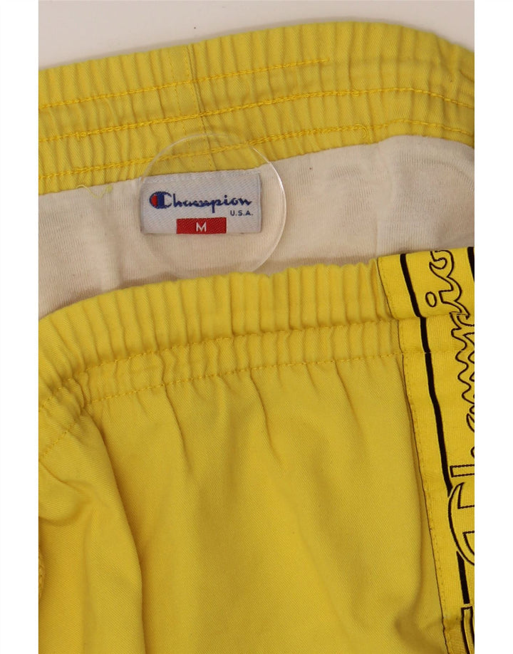 CHAMPION Mens Graphic Sport Shorts Medium Yellow Vintage Champion and Second-Hand Champion from Messina Hembry 