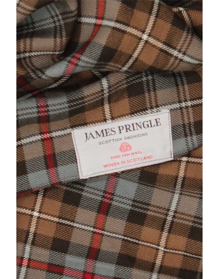 Женская юбка с запахом и килтом James Pringle W30, средний коричневый цвет в клетку, новая шерсть