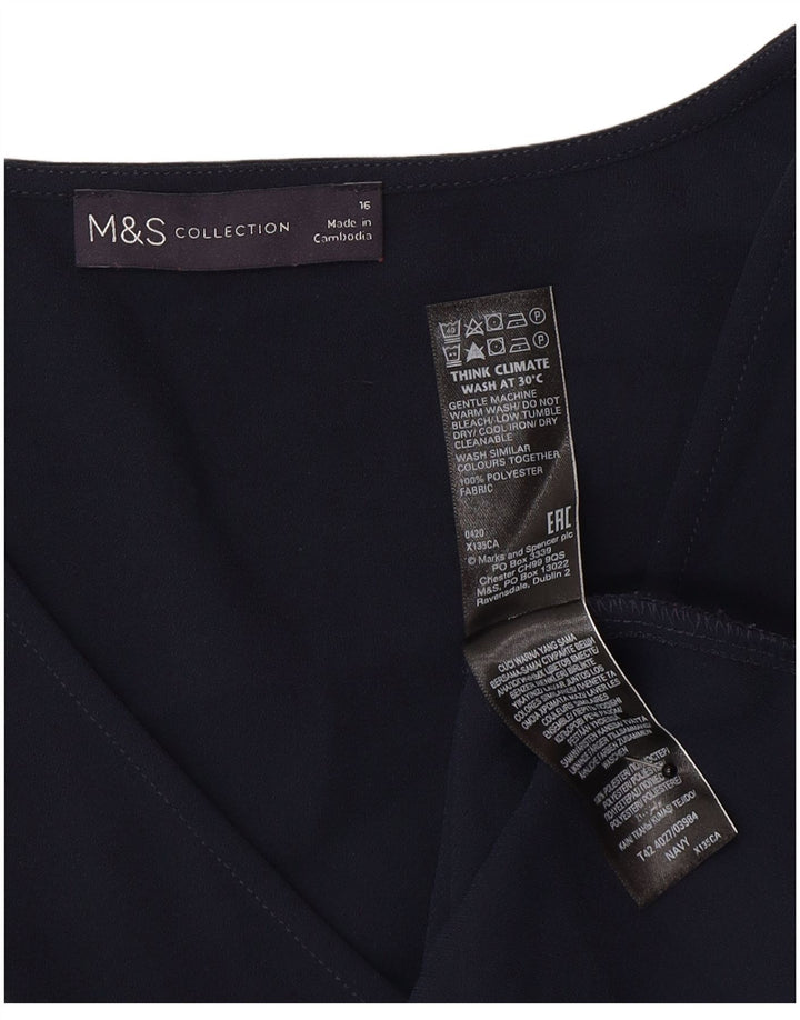 Женское платье прямого кроя с рукавом 3/4 Marks & Spencer, Великобритания 16, большое темно-синее