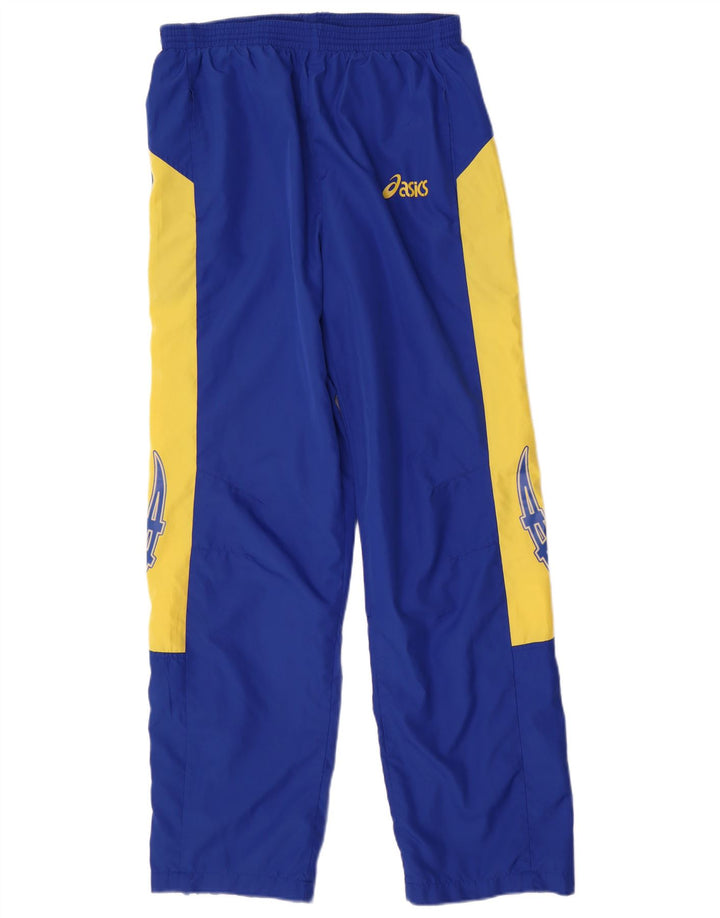 Мужской спортивный костюм Asics с рисунком, большой синий полиэстер с цветными блоками