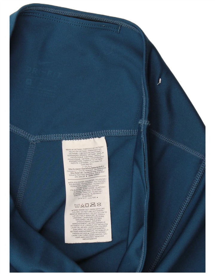 Женские леггинсы с рисунком Nike Dri Fit UK 12, средний синий полиэстер