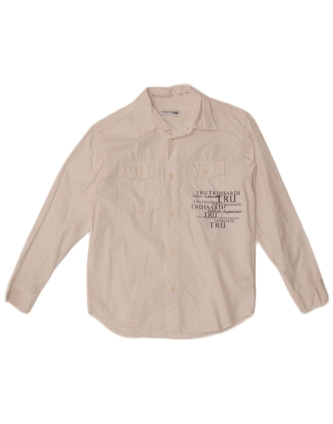 Рубашка Trussardi с рисунком для мальчиков 8-9 лет, белый хлопок