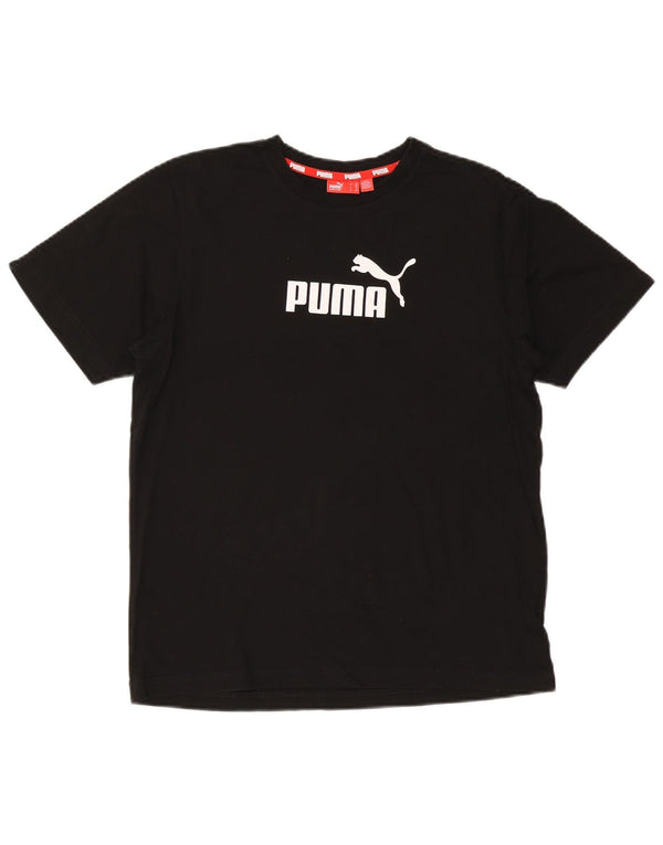 Футболка с рисунком PUMA для мальчиков, топ 15-16 лет, черная