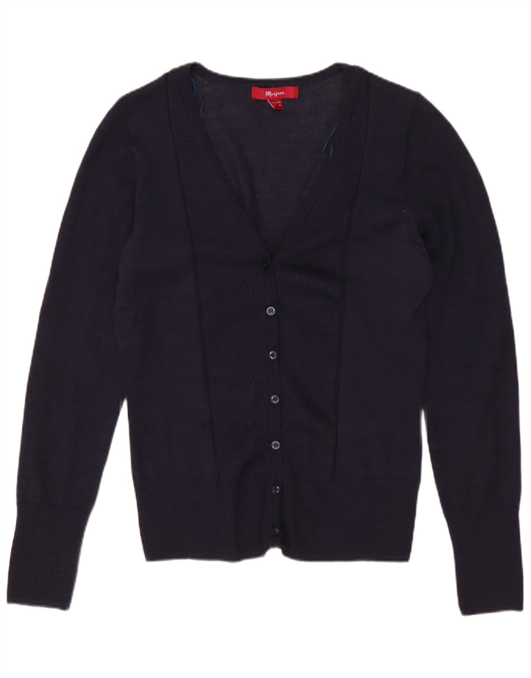 Женский кардиган Monsoon UK 12, средний темно-синий из мериносовой шерсти