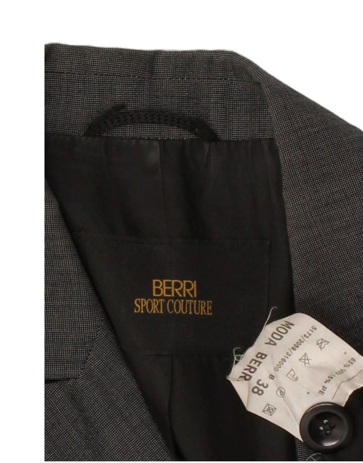 BERRI Mens 2 Button Blazer Jacket UK 38 Medium Grey Wool Vintage Berri and Second-Hand Berri from Messina Hembry 