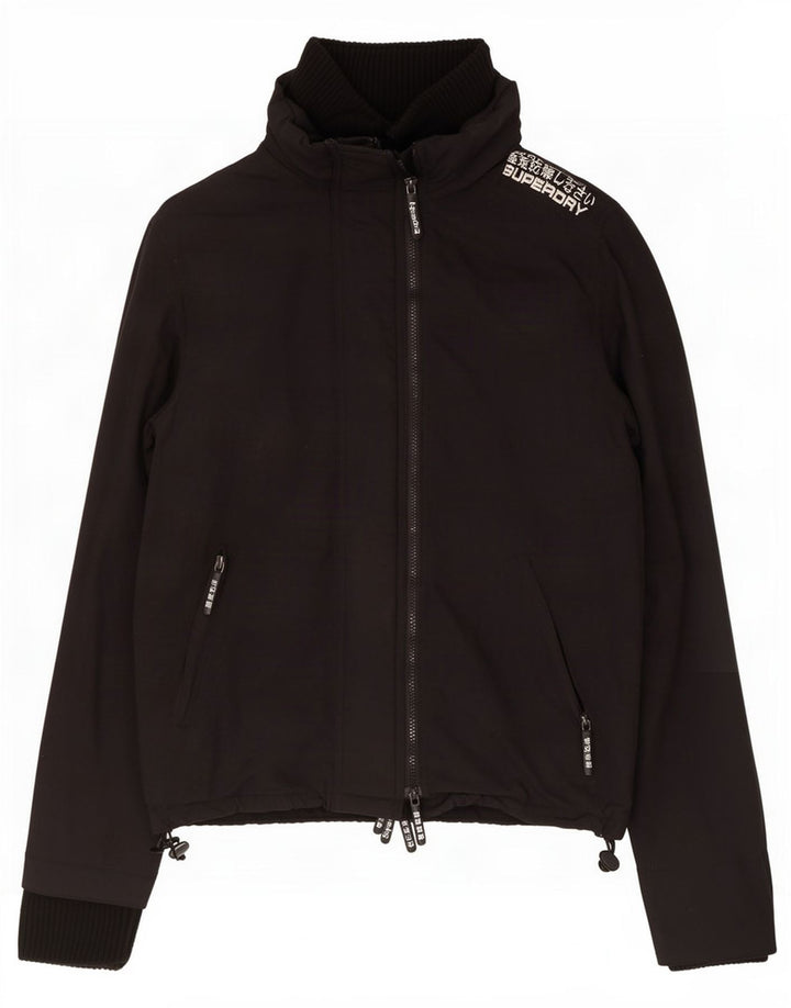 Женская дождевик Superdry UK 14, большой черный нейлон
