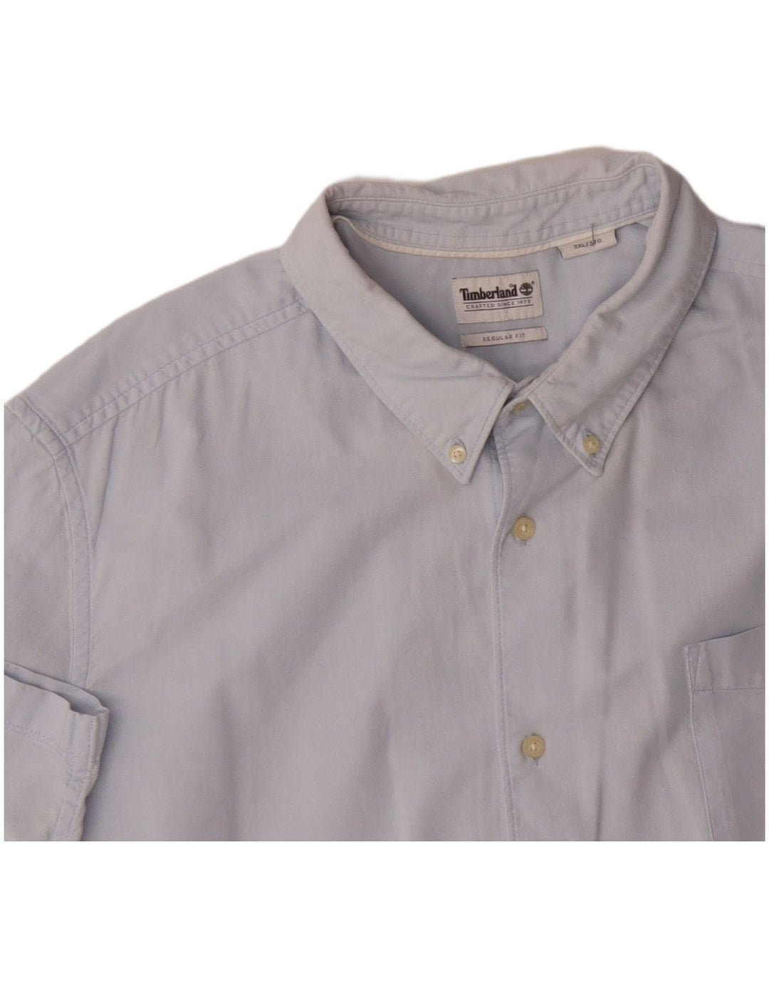 TIMBERLAND Мужская рубашка обычного кроя с коротким рукавом 3XL, синяя, хлопок