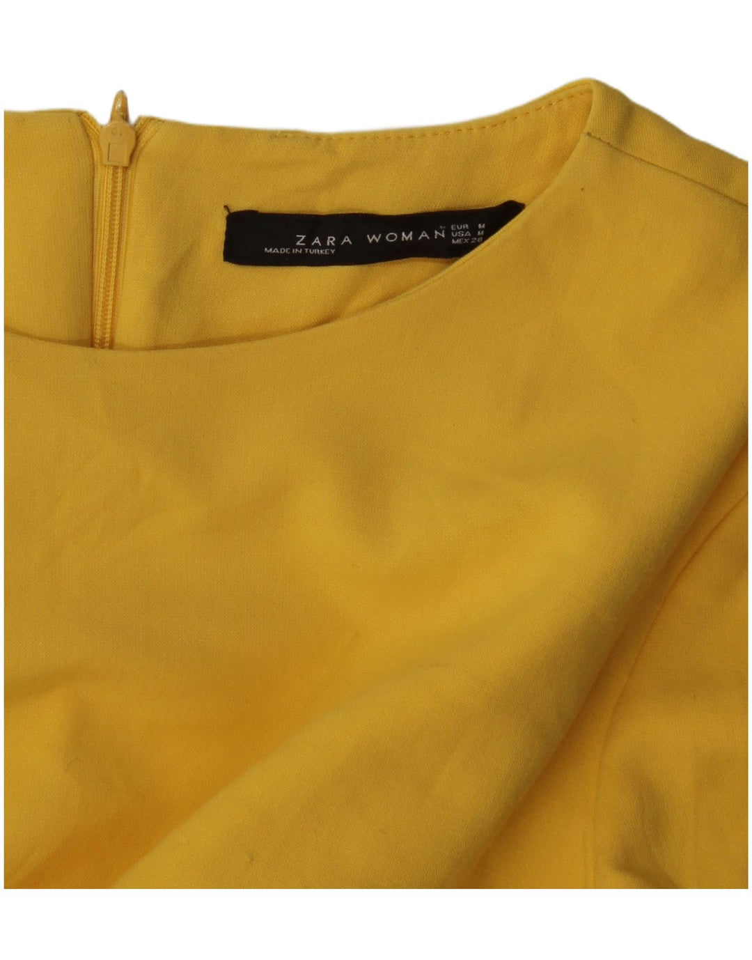 Женское платье прямого кроя с рукавом 3/4 Zara UK 14, средний желтый цвет