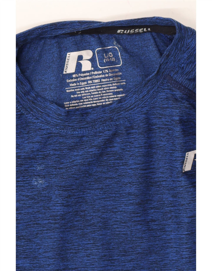 RUSSELL ATHLETIC Boys Top Long Sleeve 10-11 Years Large Navy Blue Vintage Russell Athletic and Second-Hand Russell Athletic from Messina Hembry 
