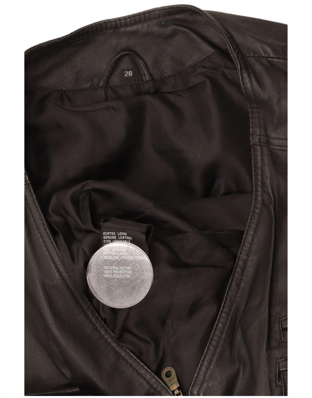 Мужской кожаный жилет VINTAGE UK 42 XL, черный кожаный