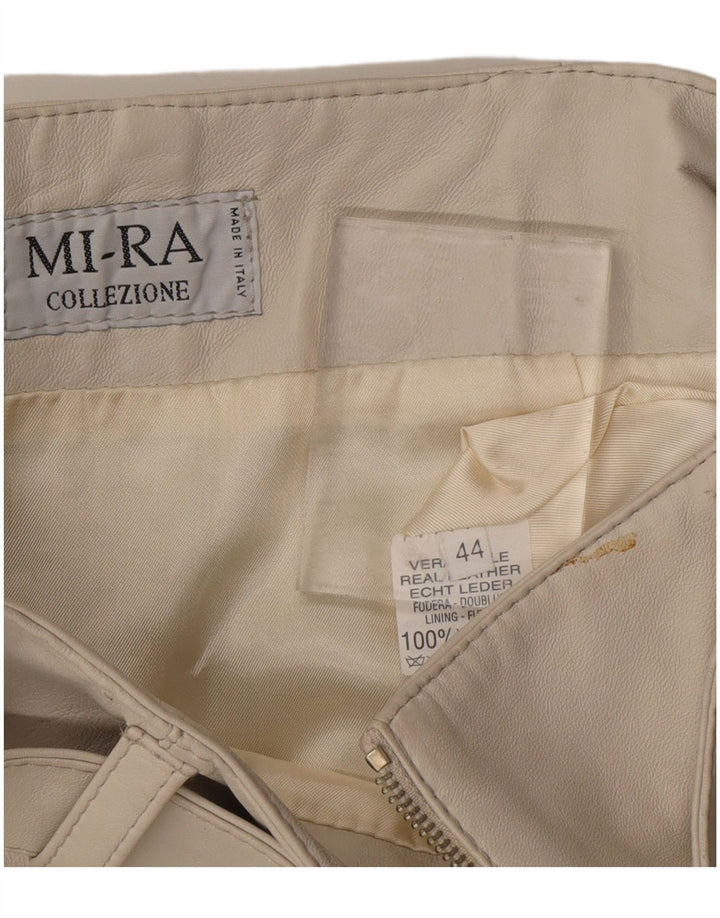 Юбка женская кожаная VINTAGE IT 44 Medium W28 Серая кожа