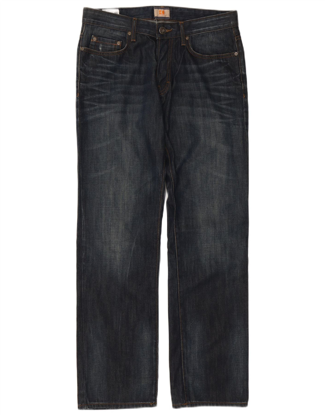 Мужские прямые джинсы Hugo Boss W33 L32, синий хлопок
