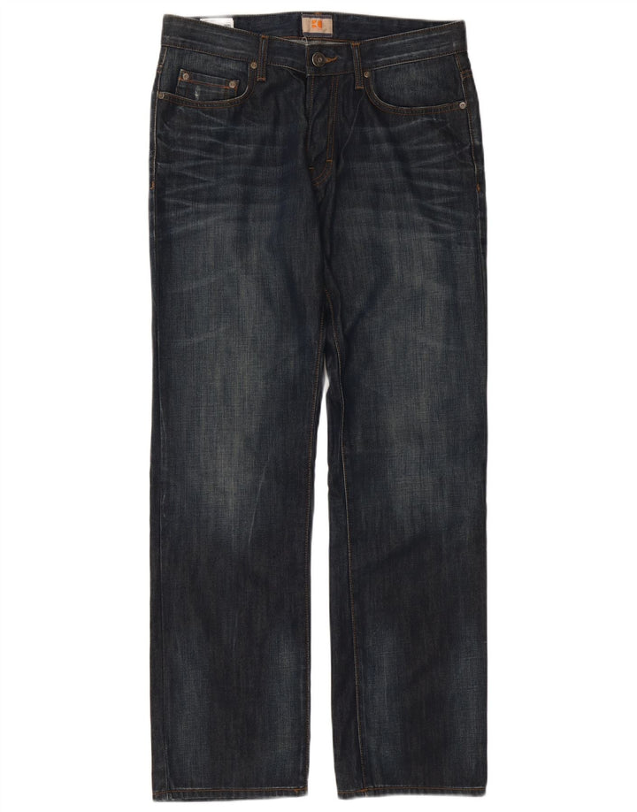 Мужские прямые джинсы Hugo Boss W33 L32, синий хлопок