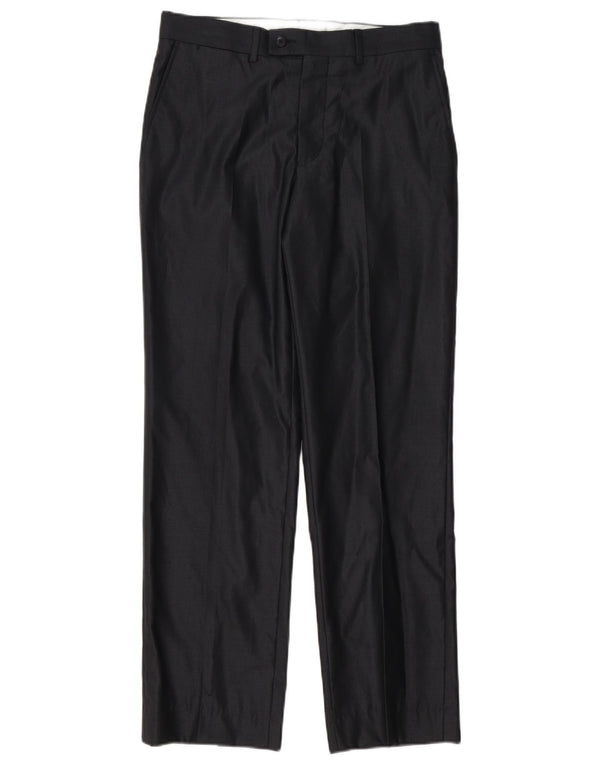 Мужские прямые костюмные брюки Zara EU 38, маленькие W30 L30, черные, полиэстер