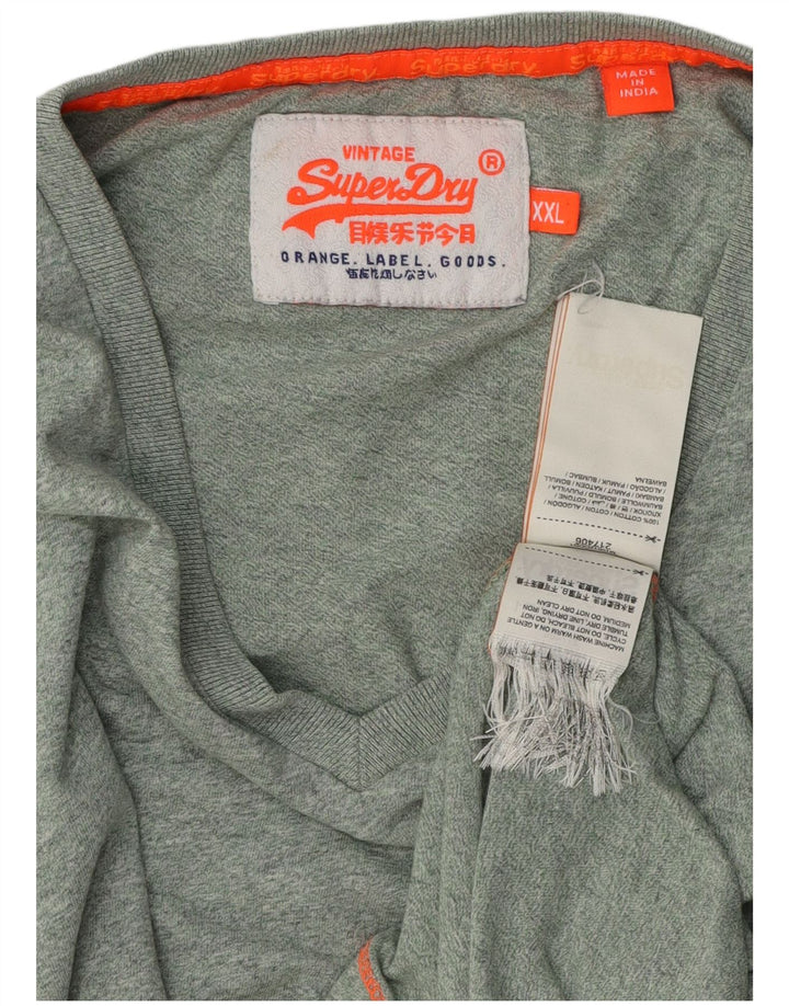 SUPERDRY Мужская футболка Top 2XL Зеленый хлопок
