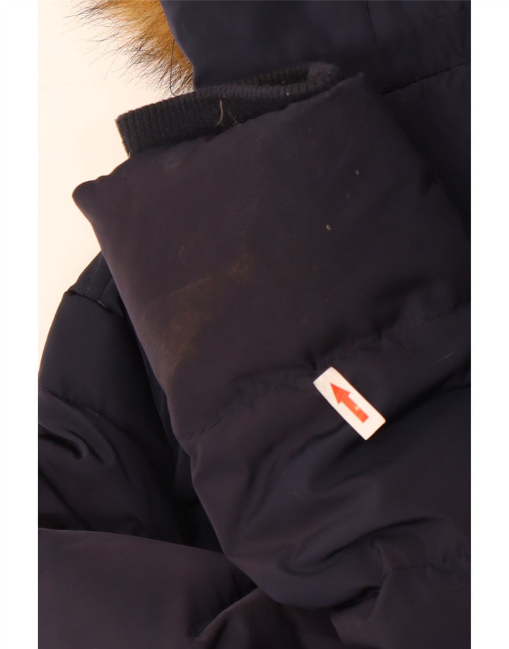 Crew Clothing Женская утепленная куртка с капюшоном UK 16, большой темно-синий полиэстер