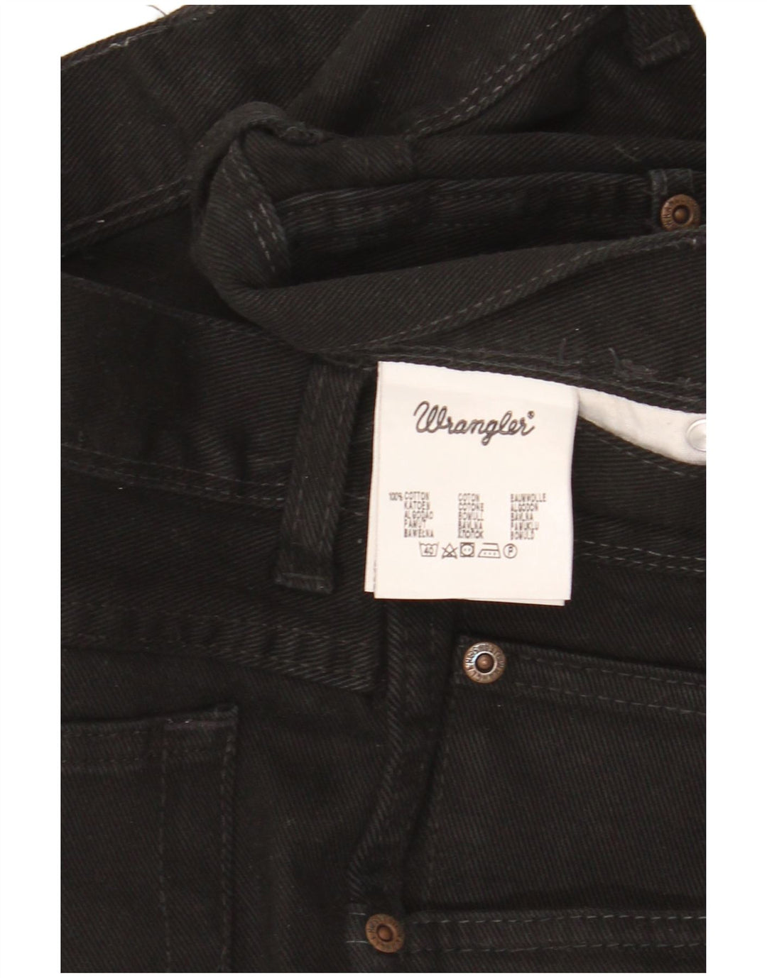 Мужские прямые джинсы Wrangler стандартного кроя W38 L30, черный хлопок