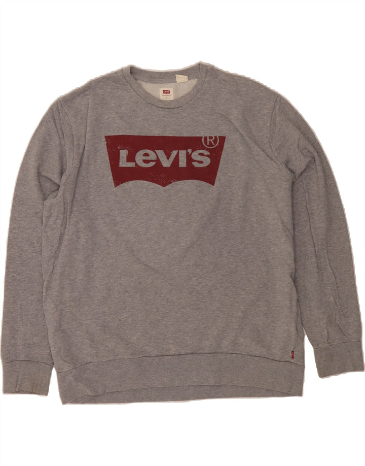 LEVI'S Mens Graphic Sweatshirt Jumper Large Grey Cotton Vintage Levi's and Second-Hand Levi's from Messina Hembry 