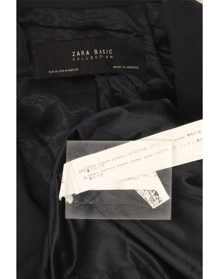 Женский удлиненный двубортный пиджак Zara UK 12, средний темно-синий