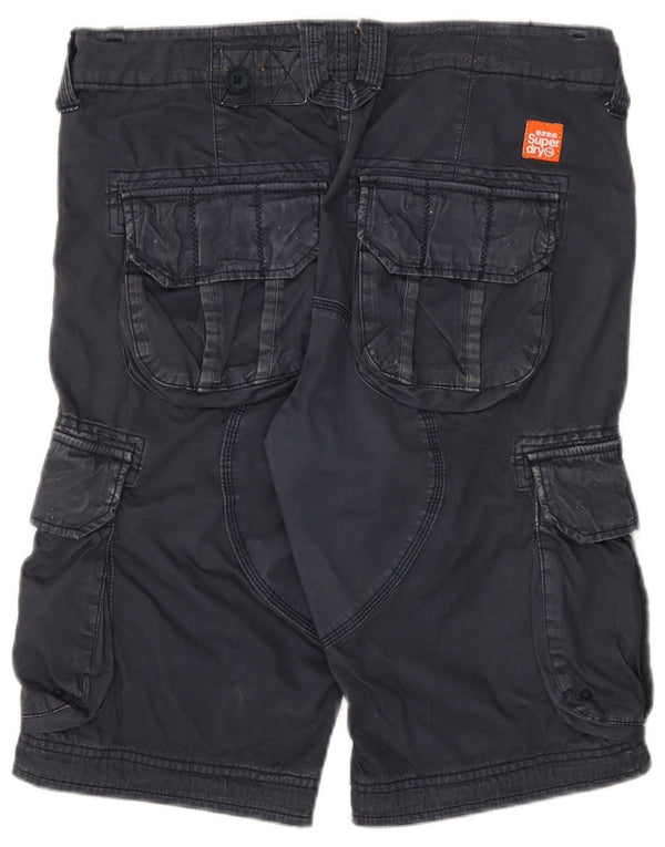 Superdry Mens Cargo Shorts Small W32 Navy Blue Cotton