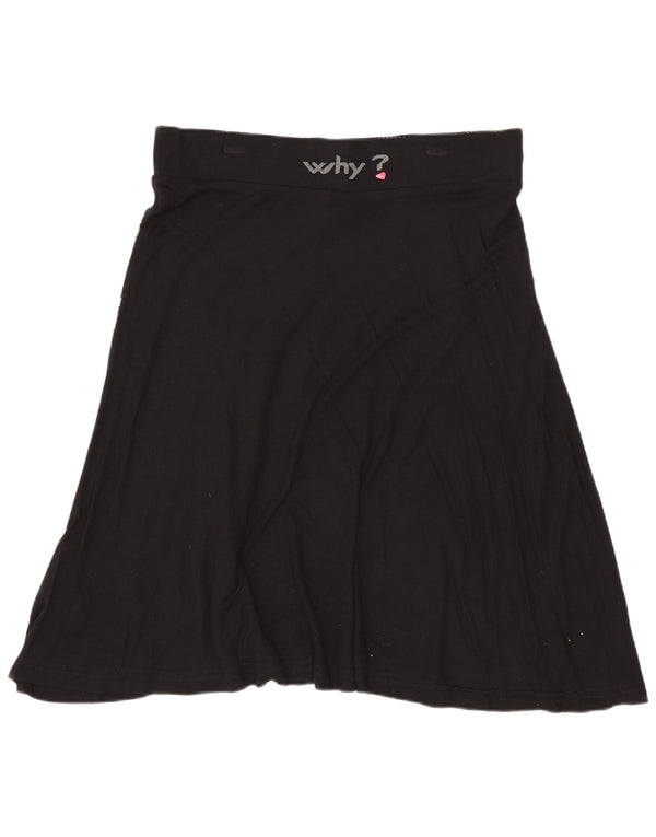 DESIGUAL Womens Graphic Asymmetric A-Line Skirt  Large W32 Black Floral