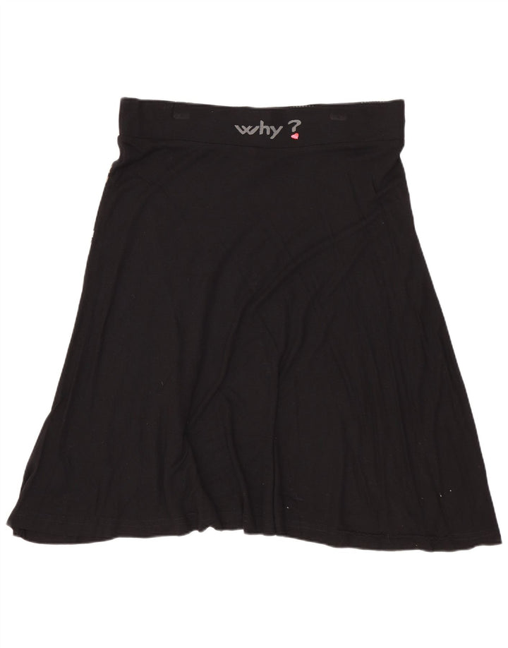 DESIGUAL Женская асимметричная юбка-трапеция с рисунком, большая W32, черная с цветочным принтом