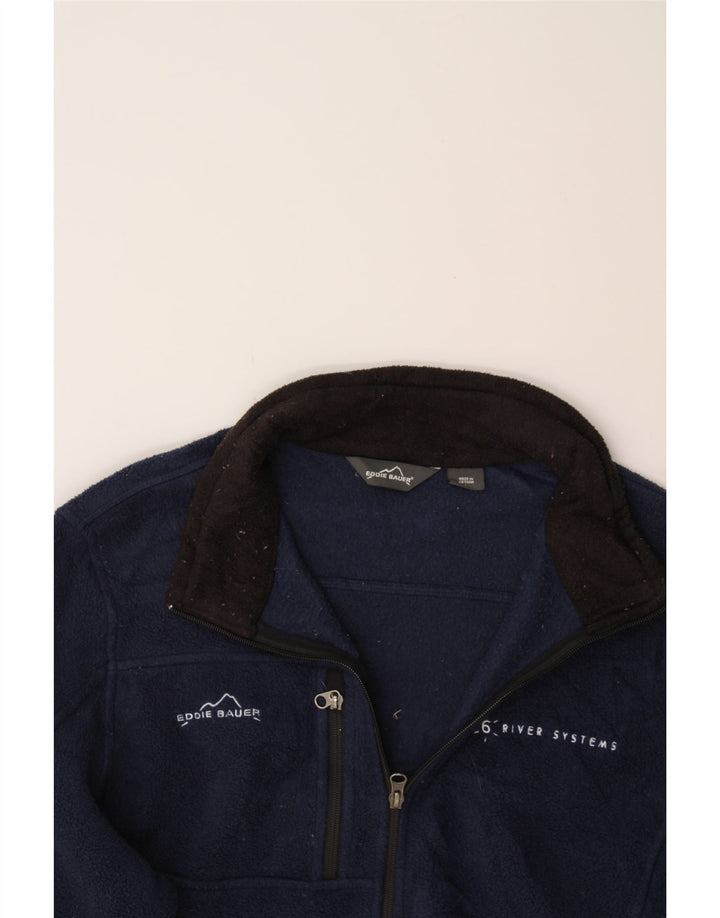 EDDIE BAUER Mens Fleece Jacket UK 40 Large Navy Blue Polyester Vintage Eddie Bauer and Second-Hand Eddie Bauer from Messina Hembry 