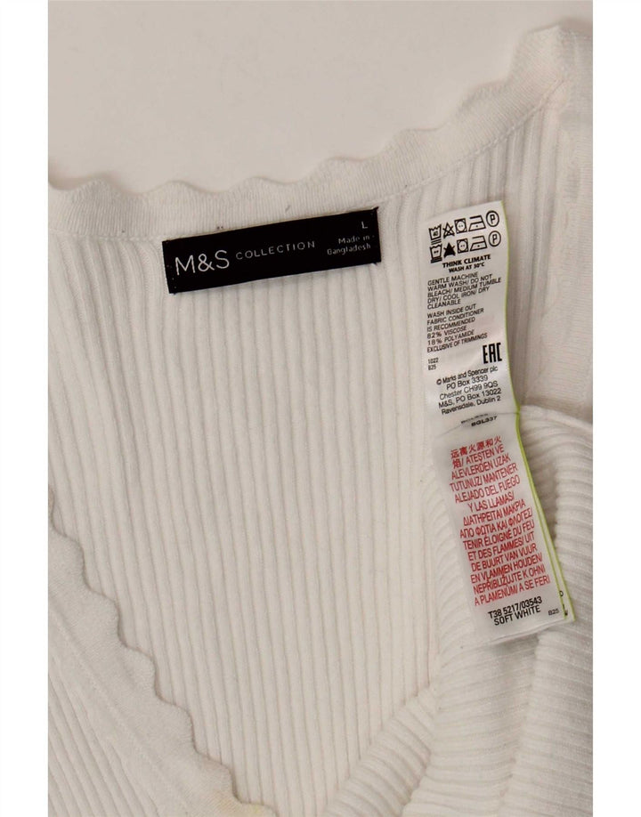 Женская футболка Marks & Spencer Top UK 14, большая белая вискоза