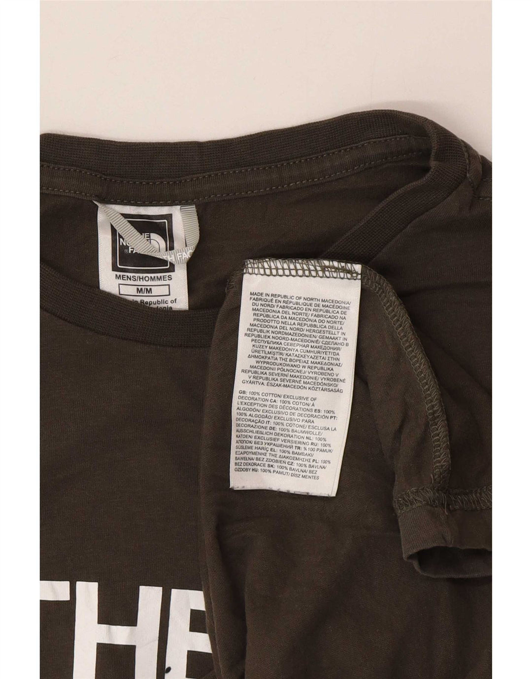 Мужская футболка с рисунком The North Face, хлопок среднего размера, хаки