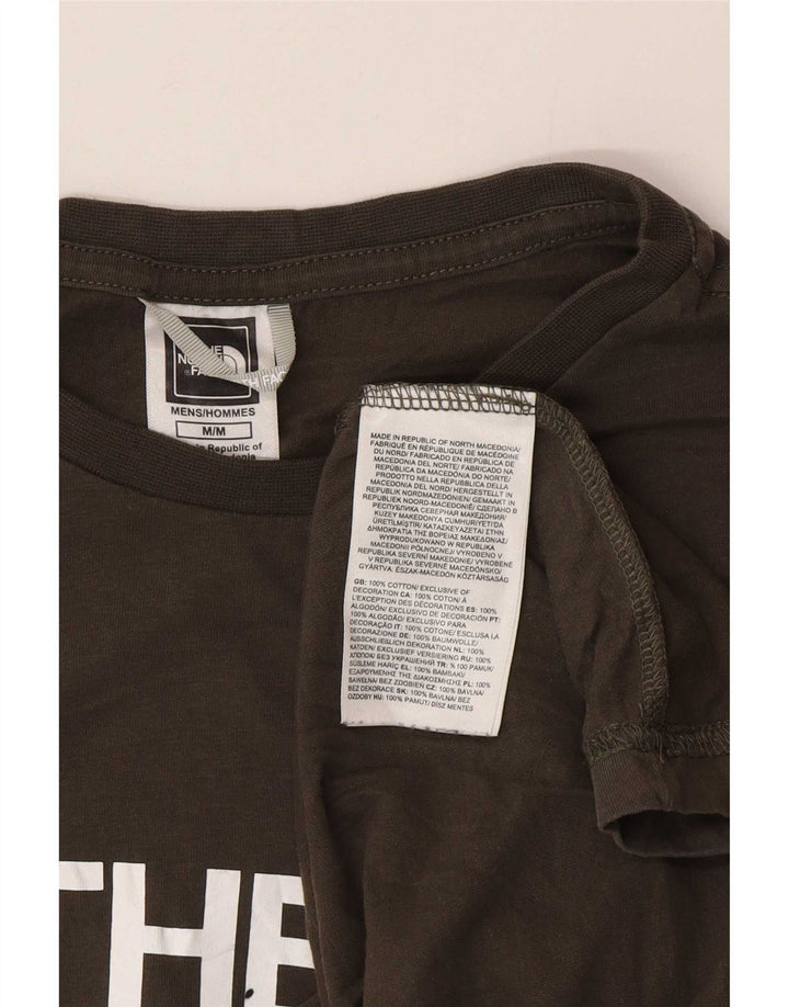 Мужская футболка с рисунком The North Face, хлопок среднего размера, хаки