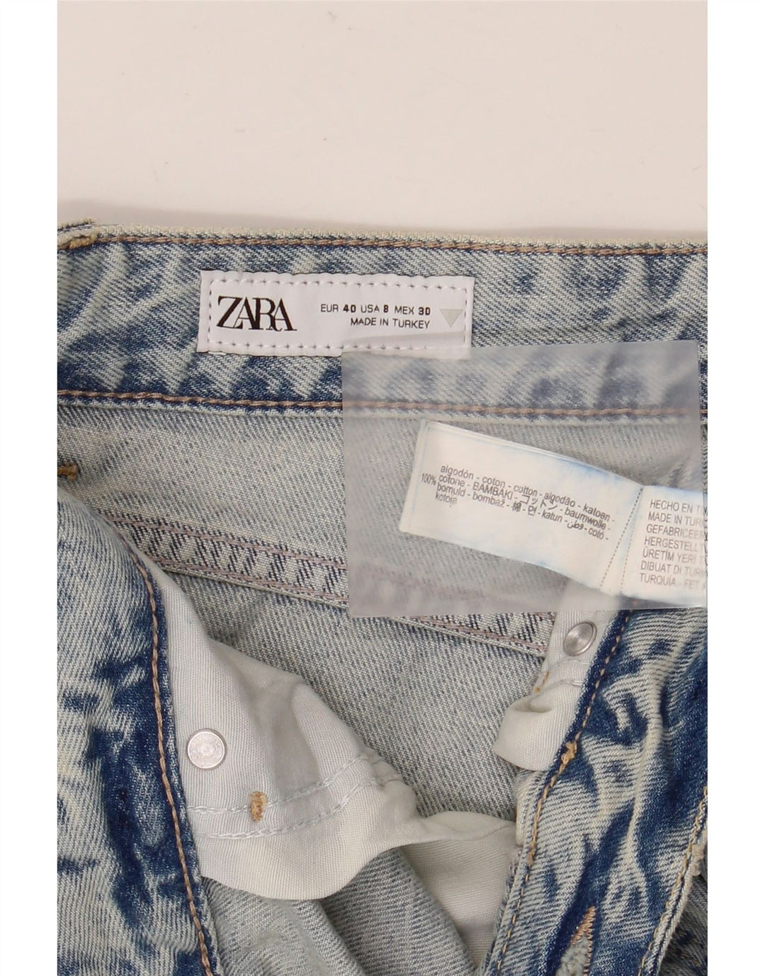 Женские прямые джинсы ZARA EU 40 Medium W30 L28 Синие, хлопок