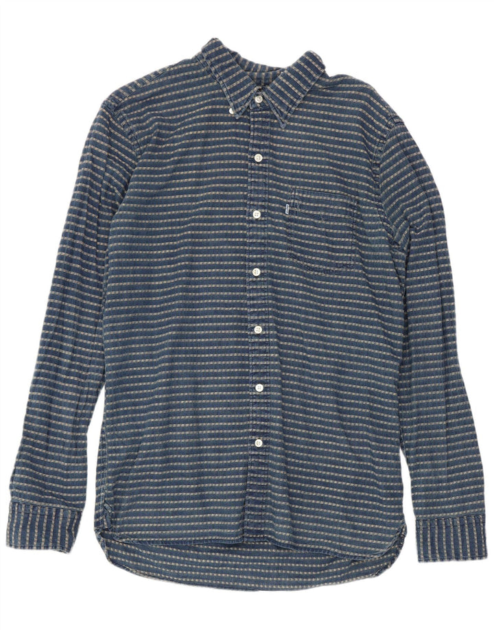 Мужская рубашка Levi's среднего размера, темно-синяя полоска, хлопок