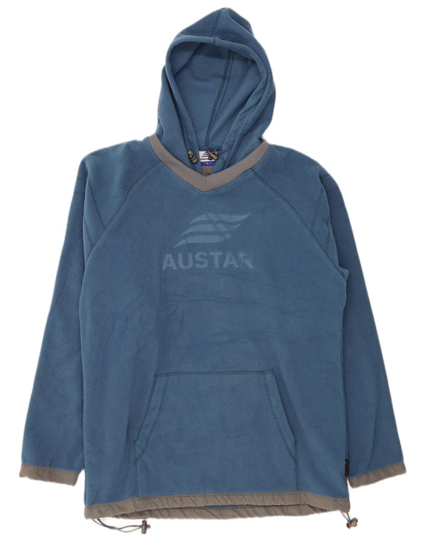 Мужской флисовый джемпер с капюшоном VINTAGE, большой синий полиэстер