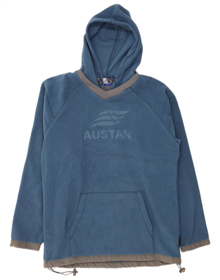 Мужской флисовый джемпер с капюшоном VINTAGE, большой синий полиэстер