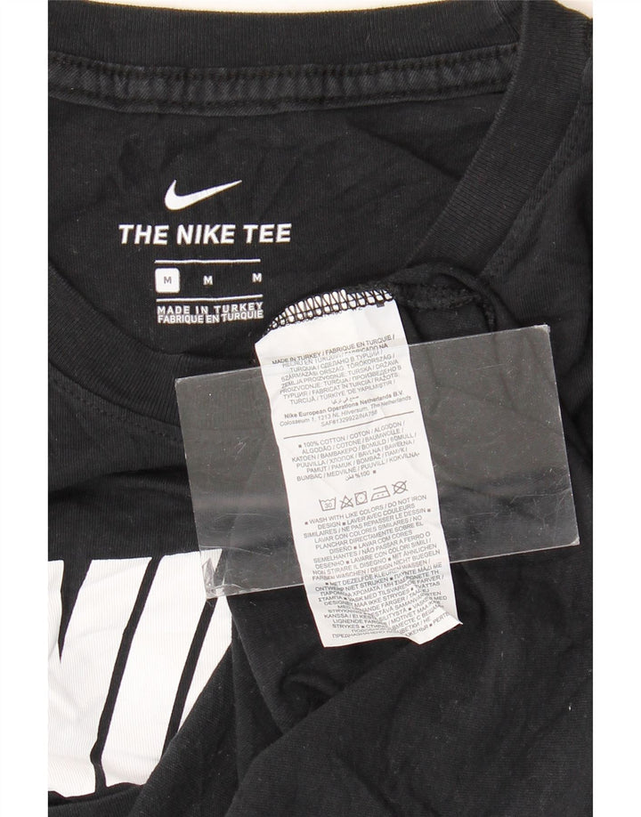 Мужская футболка с рисунком NIKE, средний черный хлопковый топ