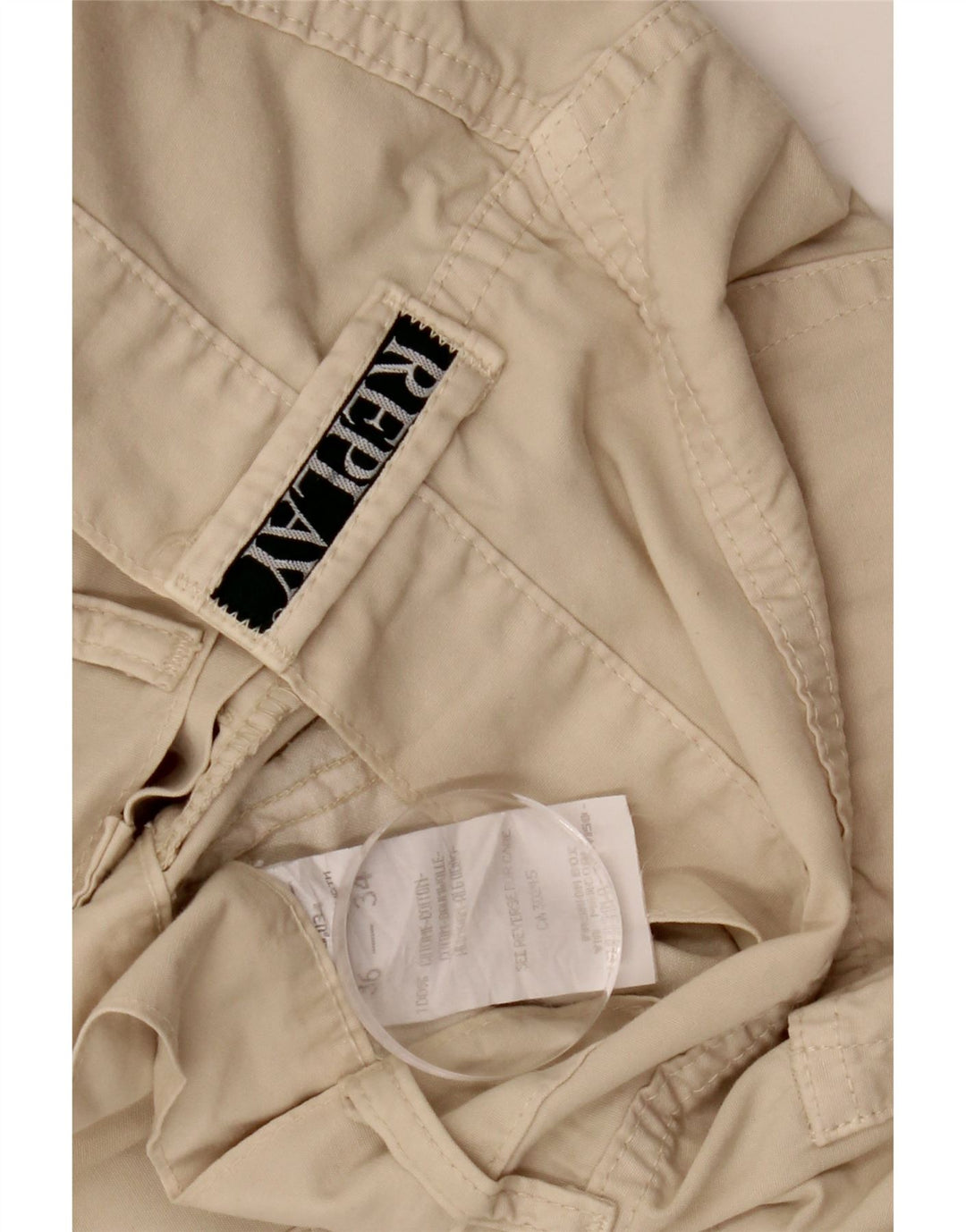 Мужские прямые повседневные брюки REPLAY W36 L34 бежевого цвета, хлопок