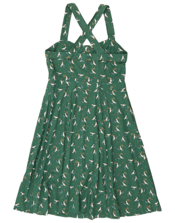 EDC Womens Halter Dress IT 42 Medium Green Floral Cotton