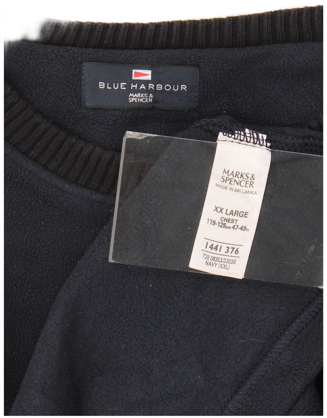 Мужской синий флисовый джемпер Marks & Spencer 2XL темно-синий полиэстер