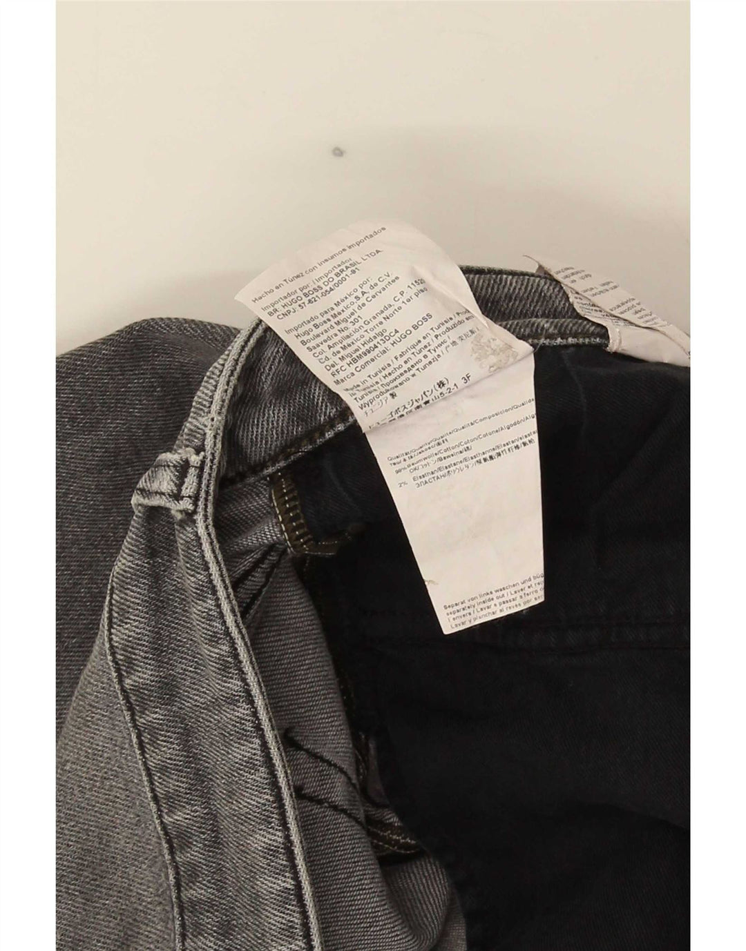 Мужские узкие джинсы Hugo Boss W38 L34 Серый хлопок