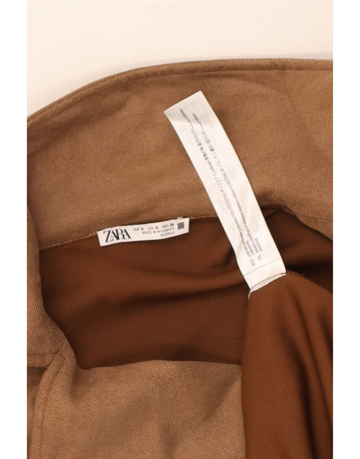 Женское пальто Zara UK 10, маленькое коричневое полиэстер