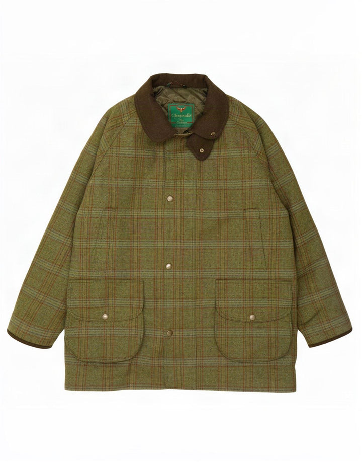 Мужская куртка Chrysalis UK 44 2XL, цвет хаки, шерсть в клетку