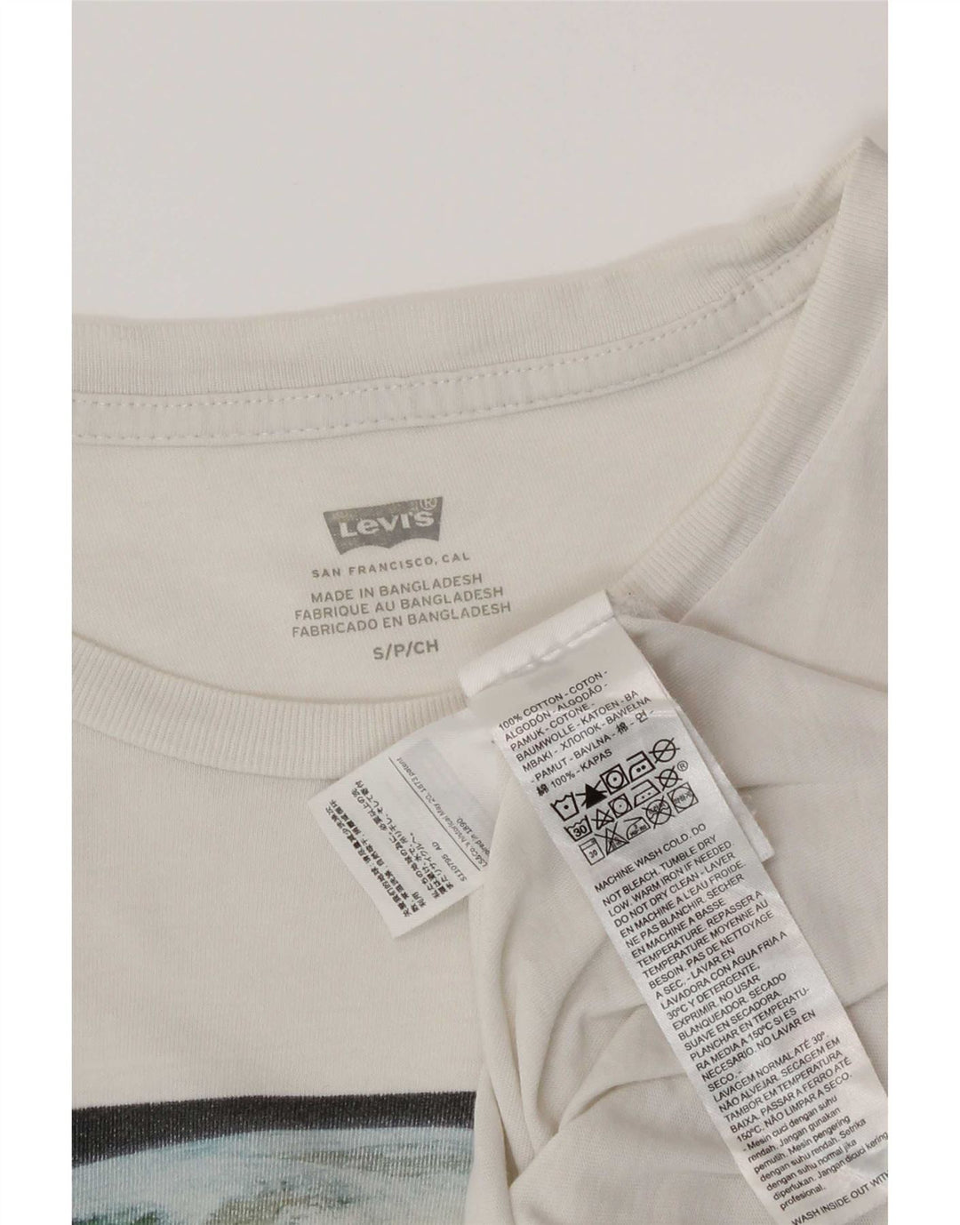 Мужская футболка с рисунком Levi's, маленький белый хлопок