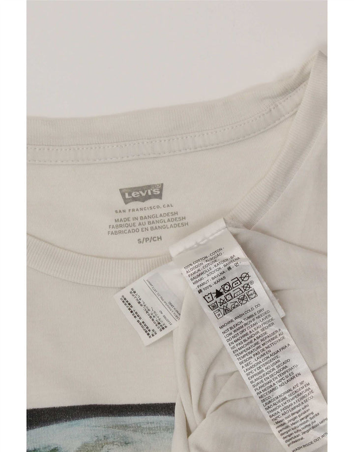 Мужская футболка с рисунком Levi's, маленький белый хлопок