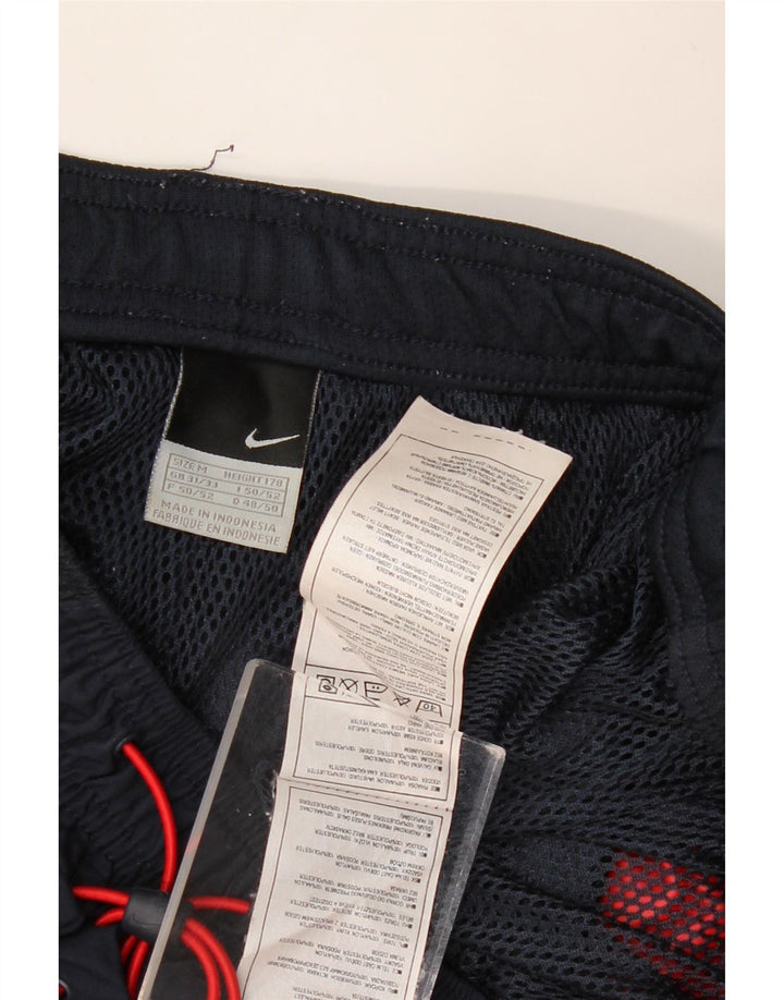 Мужские спортивные брюки-капри NIKE, средние темно-синие нейлоновые брюки с цветными блоками