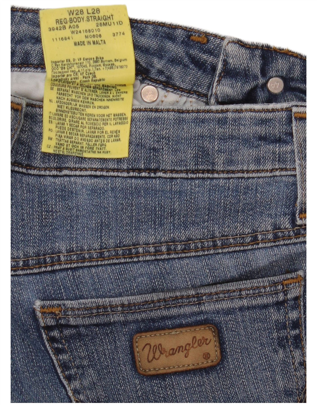 Женские прямые джинсы WRANGLER W28 L28 синие, хлопок