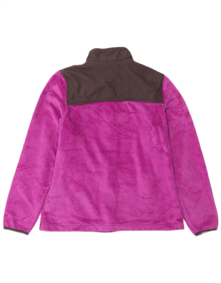 FILA Womens Fleece Jacket UK 10 Small Purple Colourblock Polyester